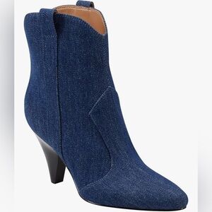 NIB Marc Fisher LTD Women's Carissa Ankle Boot Blue Denim Sz 6.5